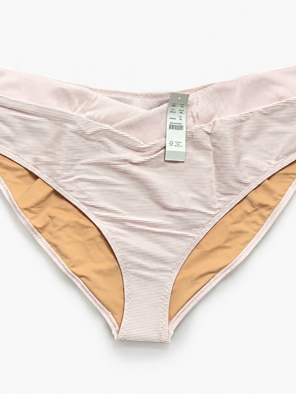 J.Crew Women’s 3X Pale Pink Ribbed Bikini Bottom High Waist NWT Swimwear